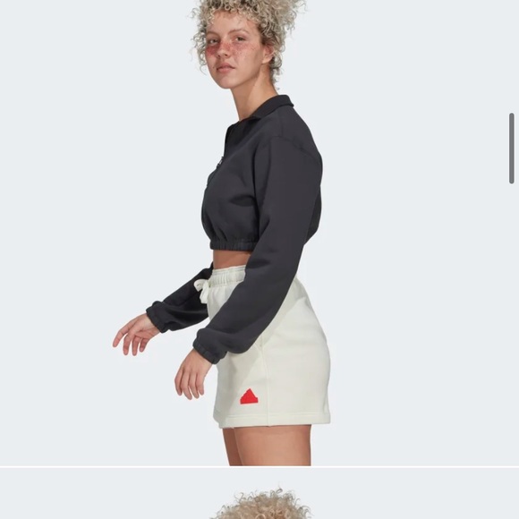 Adidas CROPPED HALF-ZIP SWEATSHIRT NWT - Picture 2 of 3